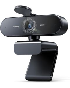 كاميرا ويب EMEET SmartCam NOVA 4K Ultra HD - دقة 4K حقيقية (3840×2160) بمعدل 30 إطارًا في الثانية، تركيز تلقائي PDAF، ميكروفونات مزدوجة مضادة للضوضاء، مجال رؤية 73 درجة، غطاء للخصوصية، توصيل وتشغيل USB - طراز NOVA 4K