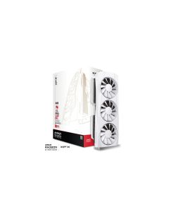 بطاقة رسومات XFX QuickSilver AMD Radeon RX 9070 OC White Gaming Edition، ذاكرة GDDR6 سعة 16 جيجابايت، RDNA 4، PCIe 5.0، سرعة 2700 ميجاهرتز، تبريد بثلاث مراوح، تصميم فتحة 3.5 بوصة