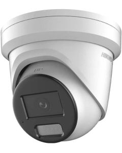 كاميرا شبكة ثابتة من هيكفيجن DS-2CD2347G2-LSU/SL بدقة 4 ميجابكسل مع ضوء ستروب وتحذير صوتي، تصوير ملون على مدار 24/7، تصنيف الأهداف البشرية والمركبات، H.265+، صوت ثنائي الاتجاه مدمج، مقاومة للماء والغبار بمعيار IP67، باللون الأبيض