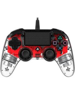 Nacon وحدة تحكم سلكية مضيئة مدمجة لجهاز بلاي ستيشن 4 (PS4) – باللون الأحمر
