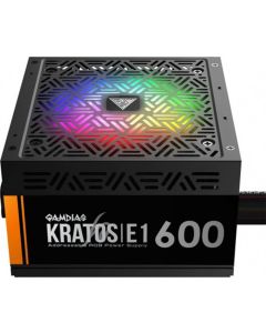 GAMDIAS KRATOS E1-600 RGB 2024 PSU – 600W ATX12V v2.4, 80% Efficiency, Addressable RGB Lighting, 30 Effects, 5V 3-Pin Sync