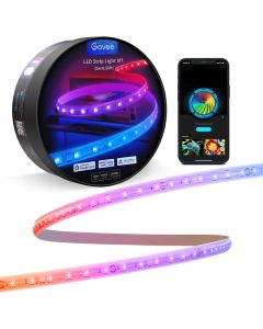 شريط إضاءة Govee M1 RGBIC LED بطول 2 متر H61E03D1 - شريط إضاءة ذكي RGBIC LED مزود بخاصية Wi-Fi مع التحكم بالتطبيق، ومساعد Alexa وGoogle، ومزامنة الموسيقى