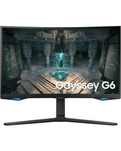 Samsung Gaming Monitor odyssey G6 27 inch LS27BG650EMXUE QHD 2,560 x 1,440 Refresh Rate 240Hz Response Time 1ms Wireless Display Port USB Hub Ethernet Bluetooth HDMI BLACK