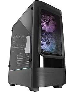 Raidmax EVOL H07 ATX Mid Tower Gaming Case, Tempered Glass Side Panel, ARGB Fans Included (H07 Black)