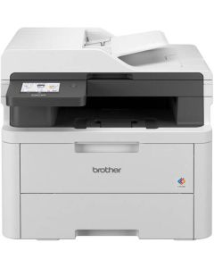 طابعة ليزر ملونة Brother DCP-L3560CDW. دقة تصل إلى 1,200 × 1,200 نقطة في البوصة، سرعة طباعة تصل إلى 26/27 صفحة في الدقيقة، إيثرنت جيجابت، لاسلكية وWi-Fi Direct، L3560CDW.
