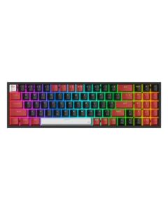 لوحة مفاتيح ألعاب ميكانيكية لاسلكية ريدراجون K628CTB-RGB-PRO Pollux Pro 75% ثلاثية الأوضاع، 78 مفتاحًا، مفاتيح كريستالية قابلة للتبديل السريع، إضاءة خلفية RGB، بطارية 1600 مللي أمبير/ساعة، USB-C، بلوتوث 5.0، لاسلكي 2.4 جيجاهرتز، أسود شفاف