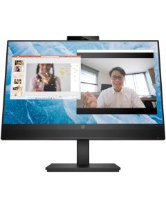 شاشة مؤتمرات HP مقاس 23.8 بوصة بدقة FHD IPS ومعدل تحديث 75 هرتز ووقت استجابة 5 مللي ثانية وميكروفون مدمج لإلغاء الضوضاء وكاميرا بدقة 5 ميجابكسل باللون الأسود