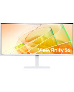 SAMSUNG ViewFinity S6 S65TC 34 incSAMSUNG ViewFinity S6 S65TC شاشة 34 بوصة UWQHD 3,440 x 1,440 معدل تحديث 100 هرتز وقت الاستجابة 5 مللي ثانية 1000R انحناء مكبر صوت مدمج تقنية FreeSync محور USB منفذ عرض HDMI أبيضh Monitor UWQHD 3,440 x 1,440 Refresh Rate 1