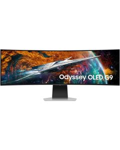 شاشة الألعاب Samsung Odyssey G9 G95SC مقاس 49 بوصة OLED مع معدل تحديث 240 هرتز ووقت استجابة 0.03 مللي ثانية AMD FreeSync Premium Pro، مكبر صوت مدمج