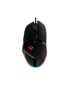 ماوس الألعاب Meetion Hades MT-G3325 RGB - مستشعر بصري Pixart 3325، 5000 نقطة في البوصة، 7 أزرار قابلة للبرمجة، معدل استطلاع 1000 هرتز، تسارع 20 جيجا، إضاءة خلفية RGB، وتصميم خفيف الوزن مريح