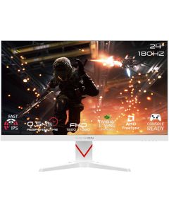 شاشة ألعاب Gameon Dominator Series مقاس 24 بوصة GOAM24FHD180IPS FHD IPS بدقة 1920 × 1080 ومعدل تحديث 180 هرتز ووقت استجابة سريع 0.5 مللي ثانية وتقنية FreeSync/G-Sync ومكبرات صوت HDMI 2.1