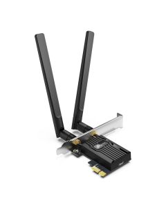 محول TP-Link Archer TX55E AX3000 Wi-Fi6 + Bluetooth5.2 PCIe ثنائي النطاق (2402 ميجابت في الثانية -5 جيجاهرتز / 574 ميجابت في الثانية -2.4 جيجاهرتز) مع هوائيات عالية الكسب وقوس منخفض الارتفاع