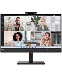 شاشة عرض لينوفو ThinkVision T27hv-30 27 بوصة QHD IPS بدقة 2560 × 1440 ومعدل تحديث 75 هرتز ووقت استجابة 4 مللي ثانية ودعم عرض 16.7 متر ومكبرات صوت مدمجة 5 وات × 2، أسود