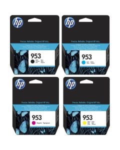 مجموعة خرطوش الحبر الأصلية HP 953 كاملة (أسود، سماوي، أصفر، أرجواني)