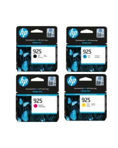 مجموعة خراطيش الحبر HP 925 بأربعة ألوان (أسود، سماوي، أرجواني، أصفر) – متوافقة مع طابعات OfficeJet Pro 8123، وسلسلة 8120، وسلسلة 8130