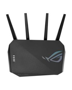 راوتر الألعاب ASUS ROG STRIX GS-AX5400 بتقنية WiFi 6 مزدوجة النطاق مع وضع الألعاب المحمول، وVPN Fusion، ومنفذ الألعاب، متوافق مع PS5، ويتميز بإضاءة ASUS Aura RGB و QoS التكيفية.