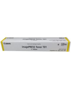 خرطوشة الحبر الأصلية كانون T01 باللون الأصفر – متوافقة مع طابعات imagePRESS C60، C600، C600i، C65، C650، C700، C710، C750، C800، C810، C850، C910