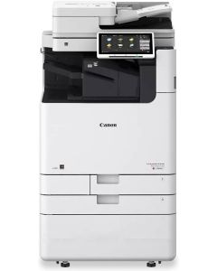طابعة Canon imageRUNNER ADVANCE DX C5840i متعددة الوظائف، باللون الأبيض، شاشة تحكم TFT LCD بحجم 10.1 بوصة، سرعة طباعة ونسخ تصل إلى 40 صفحة في الدقيقة، دقة مسح ضوئي 600 × 600، سعة ورق تصل إلى 1200 ورقة (مع صينيتين)