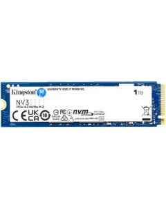 قرص SSD Kingston NV3 سعة 1 تيرابايت M.2 NVMe PCIe 4.0 SNV3S/1000G - سرعة قراءة 6000 ميجابايت/ثانية، سرعة كتابة 4000 ميجابايت/ثانية، M.22280، سعة تحمل 320 تيرابايت