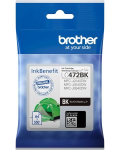 Brother Genuine LC472BK Black Ink Cartridge – Prints Up to 550 Pages