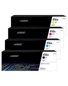 مجموعة كاملة HP 416A (أسود، سماوي، أصفر، أرجواني) خراطيش حبر ليزر أصلية