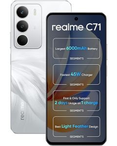 Realme C71 4G Dual Sim 8GB RAM 256GB Middle East Version, White Swan