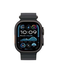 ساعة آبل ألترا 2 بنظام GPS + خلوي، مقاس 49 ملم، هيكل من التيتانيوم الأسود مع سوار أوشن الأسود