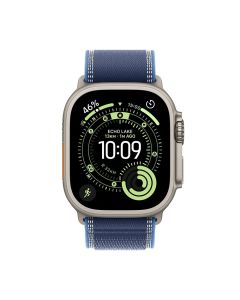 Apple Watch Ultra 3 GPS + Cellular 49mm Natural Titanium Case with Blue/Bright Blue Trail Loop - M/L