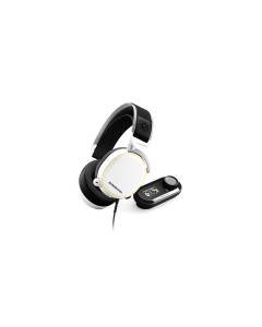 سماعة الألعاب SteelSeries Arctis Pro + GameDAC باللون الأبيض مع ميكروفون إلغاء الضوضاء