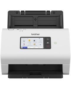 ماسح ضوئي للمستندات على سطح المكتب عالي السرعة بتقنية Wi-Fi من Brother ADS-4900W، مزدوج الوجه A4، شاشة لمس intuitive بحجم 10.9 سم – باللون الأبيض
