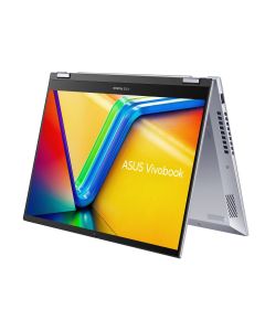 أسوس فيفو بوك S14 مع معالج إنتل كور i9-13900H من الجيل 13 ذاكرة 16GB DDR4 تخزين 1TB SSD شاشة تعمل باللمس 14 بوصة وقابلة للتحويل رسومات إنتل آيريس إكس إي نظام التشغيل ويندوز 11 هوم فضي لوحة مفاتيح إنجليزية وعربية مع قلم ستايلس