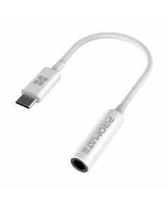 كابل صوت بروميت AUXLink-C بطول 1.2 متر من USB-C إلى 3.5 مم عالي الدقة - محول AUX مضفر من النايلون الفاخر، متوافق عالميًا مع الهواتف الذكية وأجهزة الكمبيوتر المحمولة والأجهزة اللوحية وأنظمة صوت السيارة - أبيض
