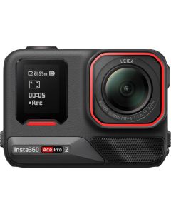 Insta360 Ace Pro 2 Action Camera Bundle 1/1.3" CMOS Sensor Active HDR Capture 157° Wide-Angle Leica f/2.6 Lens, FlowState Stabilization Horizon Lock, Dual Battery Included