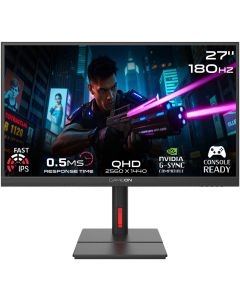 GAMEON Midnight Signature Series Gaming Monitor 27 inch QHD Fast IPS 2560 x 1440 180Hz Refresh Rate 0.5ms Response Time AMD FreeSync & NVIDIA G-Sync Technology, Black