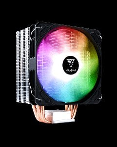 GAMDIAS BOREAS E1-410 ARGB CPU Air Cooler, 120mm PWM Fan, 4 Copper Heat Pipes, Direct Contact Technology, Universal Socket Compatibility, 70.2 CFM Airflow, 31 dBA Noise Level