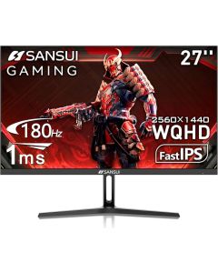 SANSUI Gaming Monitor 27 inch WQHD IPS Display 2560 x 1440 180Hz Refresh Rate 1ms (OD) Response Time Adaptive Sync Technology, HDR Support, Black 