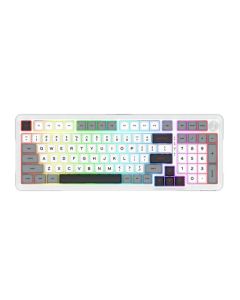 لوحة مفاتيح ميكانيكية لاسلكية Redragon K688WGL-RGB-PRO مزودة بحشية 98 مفتاحًا - USB-C ثلاثي الوضع / 2.4 جيجاهرتز / بلوتوث، خاصية التبديل السريع، مقبض دوار، ملف تعريف MDA RGB