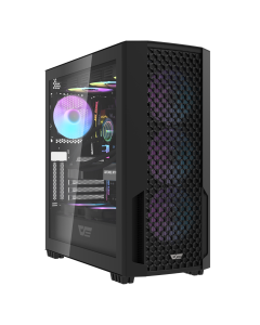 علبة ألعاب DarkFlash DF2100 4 ARGB Fan ATX باللون الأسود