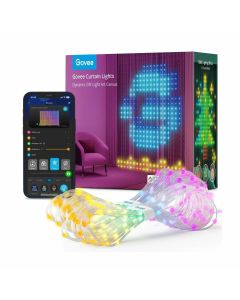 ستارة إضاءة Govee H70B13A1 RGBIC بتقنية Wi-Fi وBluetooth - 520 مصباح LED، 1.5×2 متر (4.9×6.6 قدم)، مقاومة للماء IP65، ستارة إضاءة LED محيطية يتم التحكم فيها بالتطبيق والصوت