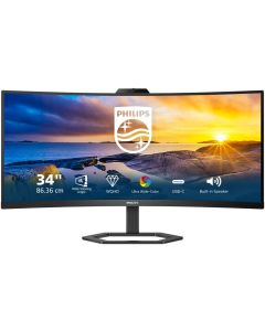 شاشة فيليبس 5000 Series Monitor WQHD مقاس 34 بوصة VA Display 3440 x 1440 بمعدل تحديث 100 هرتز وزمن استجابة 1 مللي ثانية Mega Infinity DCR Black