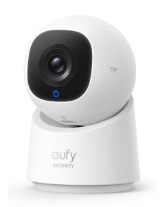 كاميرا أمان داخلية EUFY T8W11221 C220 بدقة 2K، دوران 360°، تعمل بالكهرباء، واي فاي 2.4G، ذكاء اصطناعي لاكتشاف الحركة/الإنسان، رؤية ليلية، تتبع ذكي، متوافقة مع HomeBase S380 | T8W11221