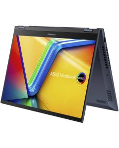حاسوب محمول ASUS Vivobook S14 Flip 2-in-1 TN3402YA مع معالج AMD Ryzen 7 7730U، ذاكرة وصول عشوائي 16GB، تخزين SSD بسعة 1TB، رسومات AMD Radeon، شاشة لمس WUXGA بحجم 14 بوصة، لوحة مفاتيح إنجليزية عربية، لون أزرق هادئ، نظام التشغيل Windows 11