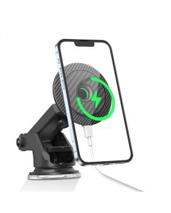 Green Lion Carbon Fiber Magnetic Wireless Car Charger 15W