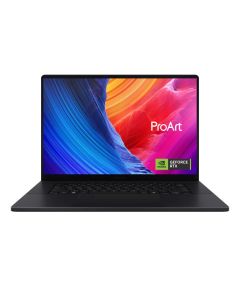 كمبيوتر محمول للألعاب من أسوس بروآرت P16 H7606WP-ME025W، مزود بمعالج AMD Ryzen AI 9 HX370، وذاكرة RAM بسعة 64 جيجابايت، وسعة تخزين SSD بسعة 4 تيرابايت، وبطاقة رسومات NVIDIA RTX 5070 بسعة 8 جيجابايت، وشاشة OLED تعمل باللمس بدقة 4K مقاس 16 بوصة، ولوحة مفات
