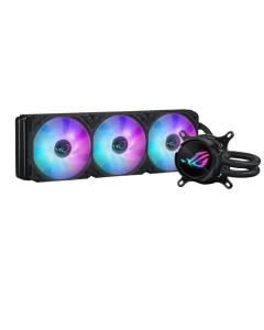 تبريد سائل لوحدة المعالجة المركزية ASUS ROG STRIX LC III 360 ARGB 3 مراوح ROG Strix AF-12S aRGB مقاس 120 مم تدور 360 درجة شعار ROG مبرد مقاس 360 مم