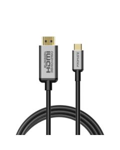 كابل بروميت HDLink-60H USB-C إلى HDMI - 1.8 متر 4K، 60 هرتز UHD، FlexShield PVC، موصلات مطلية بالذهب، توصيل وتشغيل، متوافق مع Thunderbolt 3 - رمادي