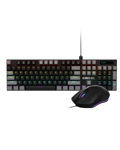 GAMDIAS HERMES E6 Elite Wired Gaming Keyboard & Mouse Combo, Mechanical Switches, Hot-Swappable, RGB Backlight, 3600 DPI Optical Mouse, N-Key Rollover, Black