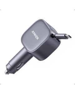 شاحن سيارة Anker USB-C Nano شاحن سيارة سريع 75 وات مع كابل USB-C مدمج