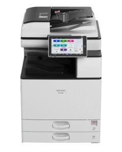 طابعة ليزر متعددة الوظائف RICOH IM3500 باللونين الأسود والأبيض، تطبع بسرعة تصل إلى 35 صفحة في الدقيقة، نسخ، مسح ضوئي، فاكس، دقة طباعة قصوى 1200x1200 نقطة في البوصة، باللون الأبيض.