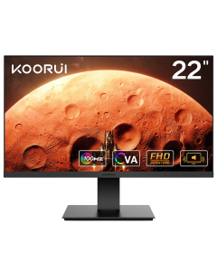 شاشة كوروي E2212F مقاس 22 بوصة بدقة Full HD VA 1920 × 1080 ومعدل تحديث 100 هرتز ووقت استجابة 5 مللي ثانية وتصميم بدون إطار ومنفذ HDMI VGA وحامل Eye-Care VESA و99% sRGB، مصممة للعمل والألعاب